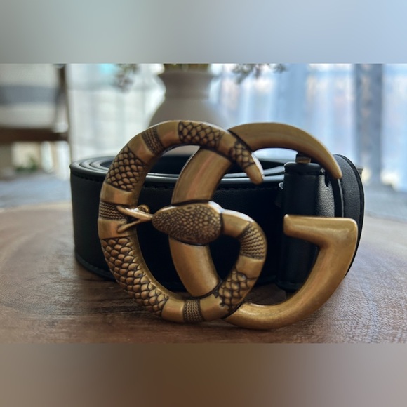 G snake fashion belt size 105cm black/gold - Picture 4 of 10
